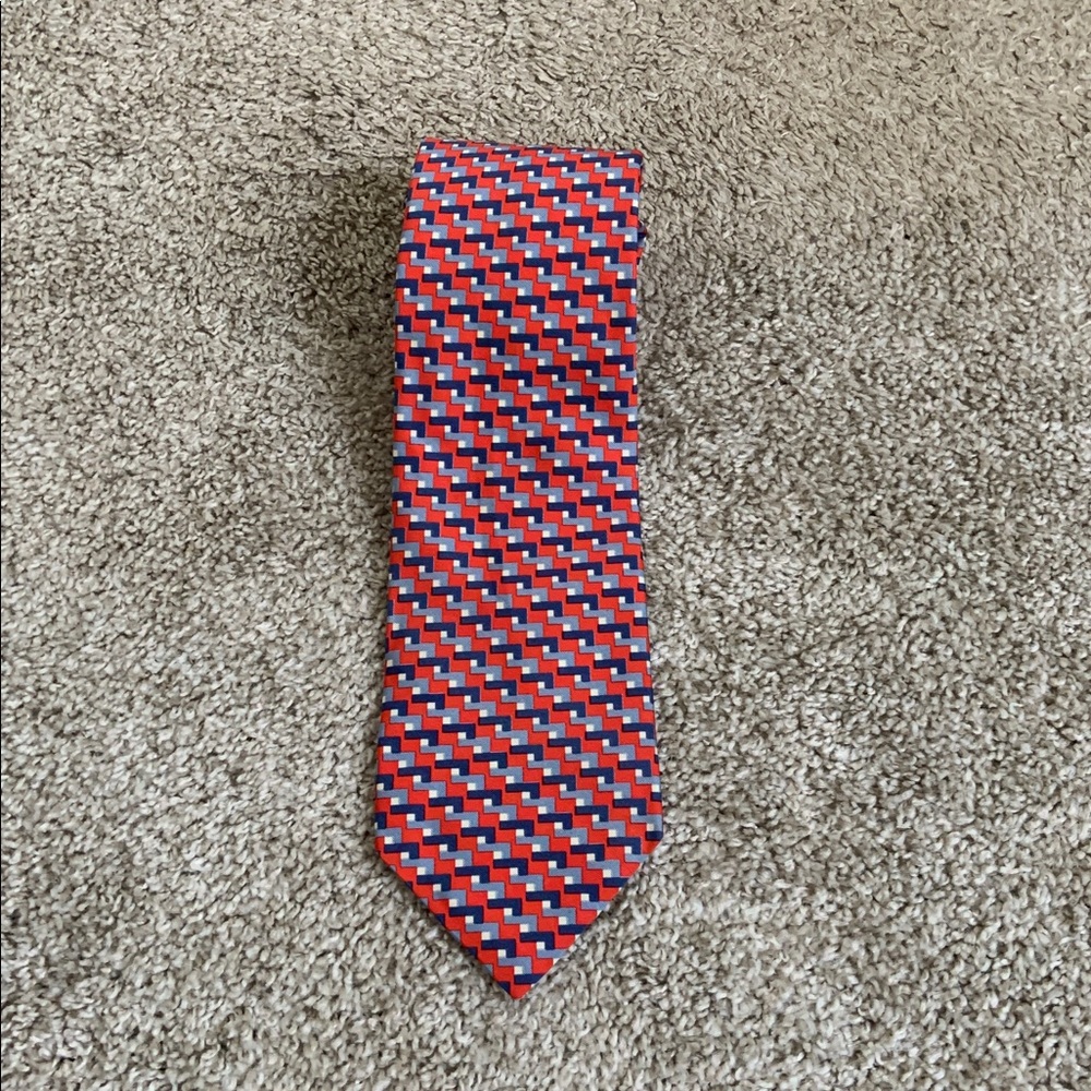 DION Silk Tie CANADA Blue White Paisl